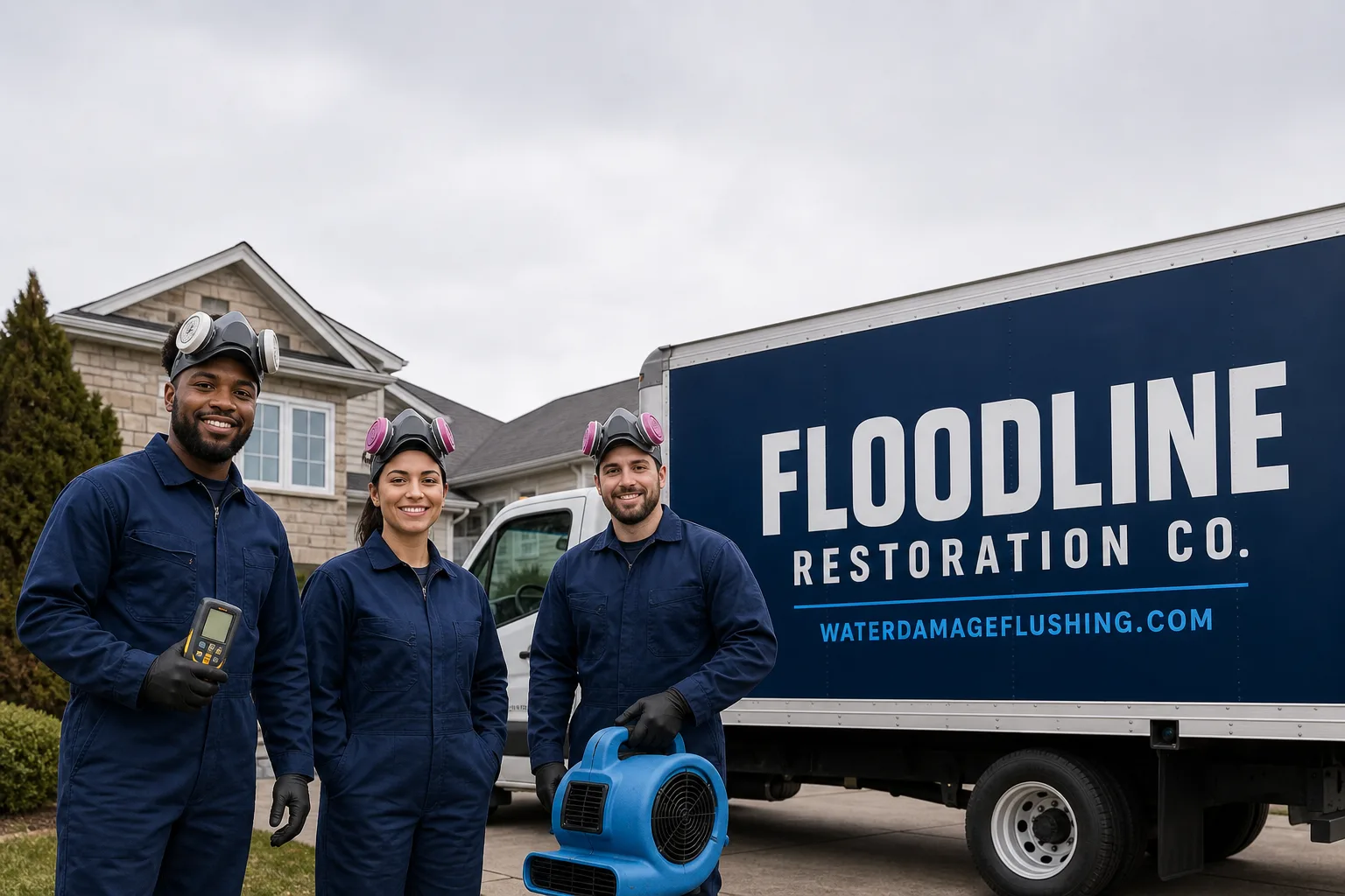 Floodline Restoration Co. damage restoration team