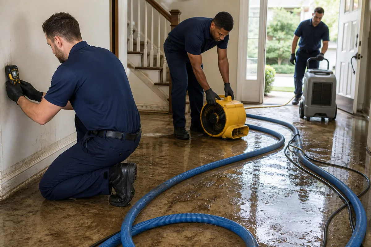 Floodline Restoration Co. crew at work in Flushing, NY